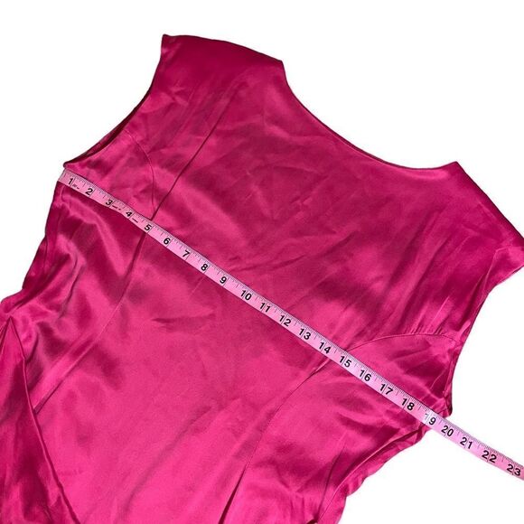 Pink Brushed Silk wrap effect sleeveless dress - Mary Jo Bruno Size 8 - Picture 6 of 15